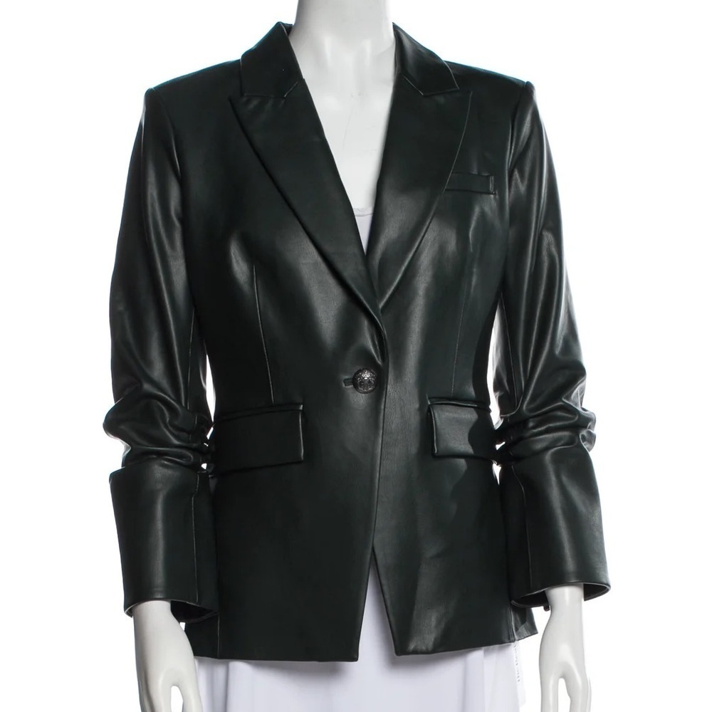 Veronica Beard Hollis Dickey Single-Breasted Faux Leather Jacket - Picture 8 of 10